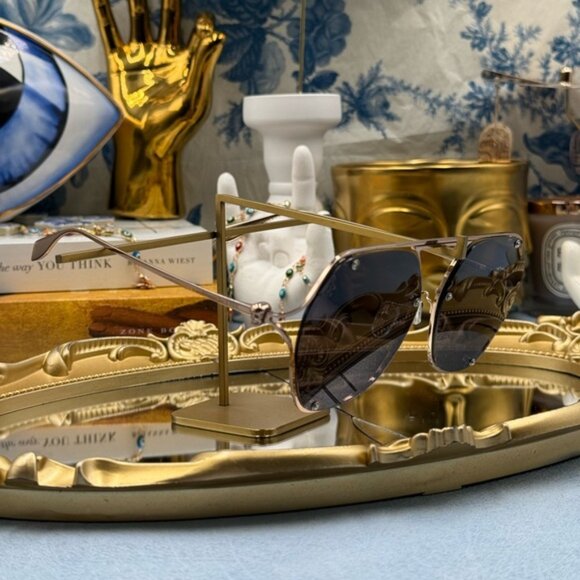 🆕 ALEXANDER MCQUEEN 🧿 NWOT AM0367S-001 Icon Sunglasses, Ruthenium & Black Lens - Picture 16 of 16